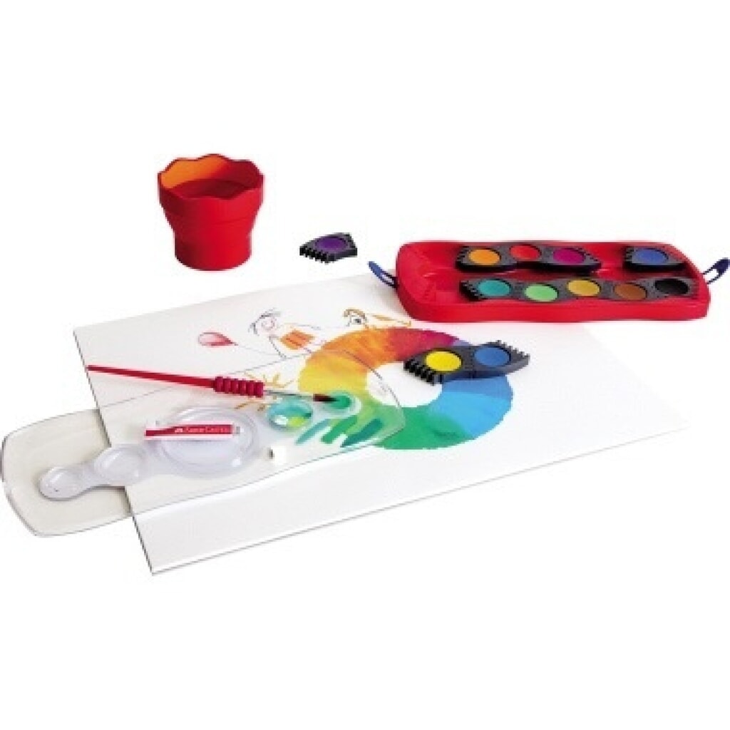 FABER CASTELL Farbkasten Connector 125030 12Farben Produktabbildung: FABER CASTELL Farbkasten Connector 125030 12Farben
