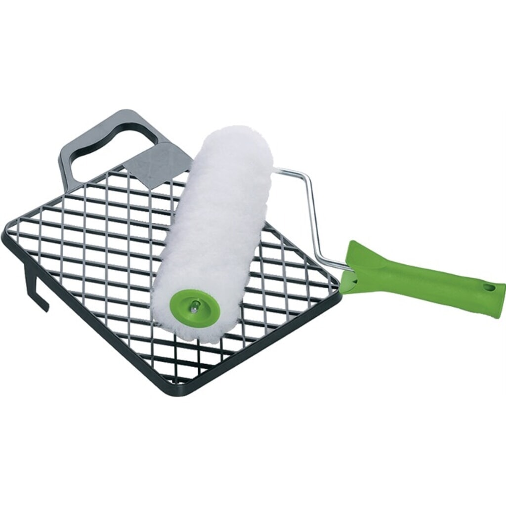 Produktabbildung: Farbrollerset Vestan B.180mm Florhöhe 20mm Kern-D.43mm 6mm m.Abstreifgitter