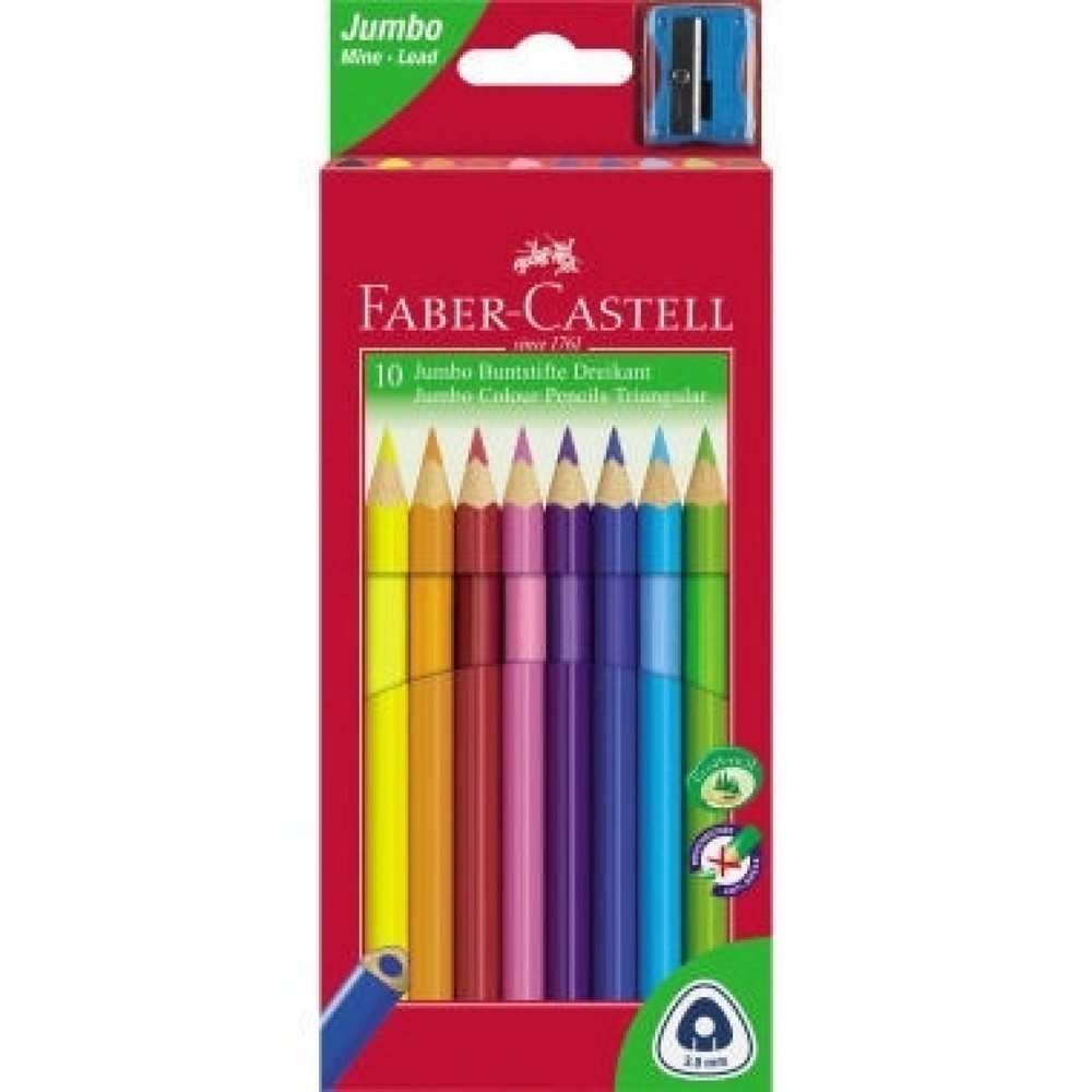 Produktabbildung: Faber-Castell Farbstift triangular Jumbo farbig sortiert 10 St./Pack.