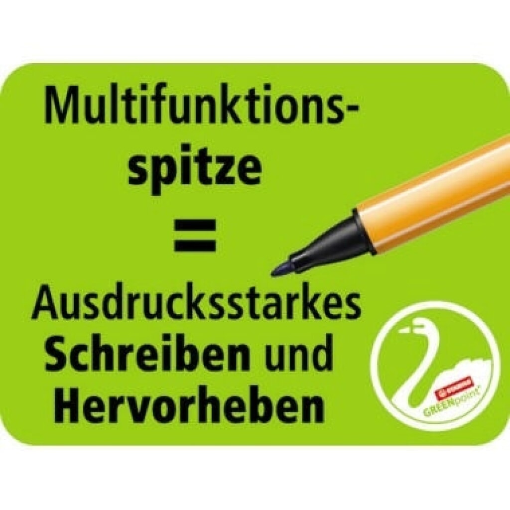 STABILO Feinschreiber GREENpoint 6088/4 0,8mm sortiert 4 St./Pack. Produktabbildung Nr. 2: STABILO Feinschreiber GREENpoint 6088/4 0,8mm sortiert 4 St./Pack.