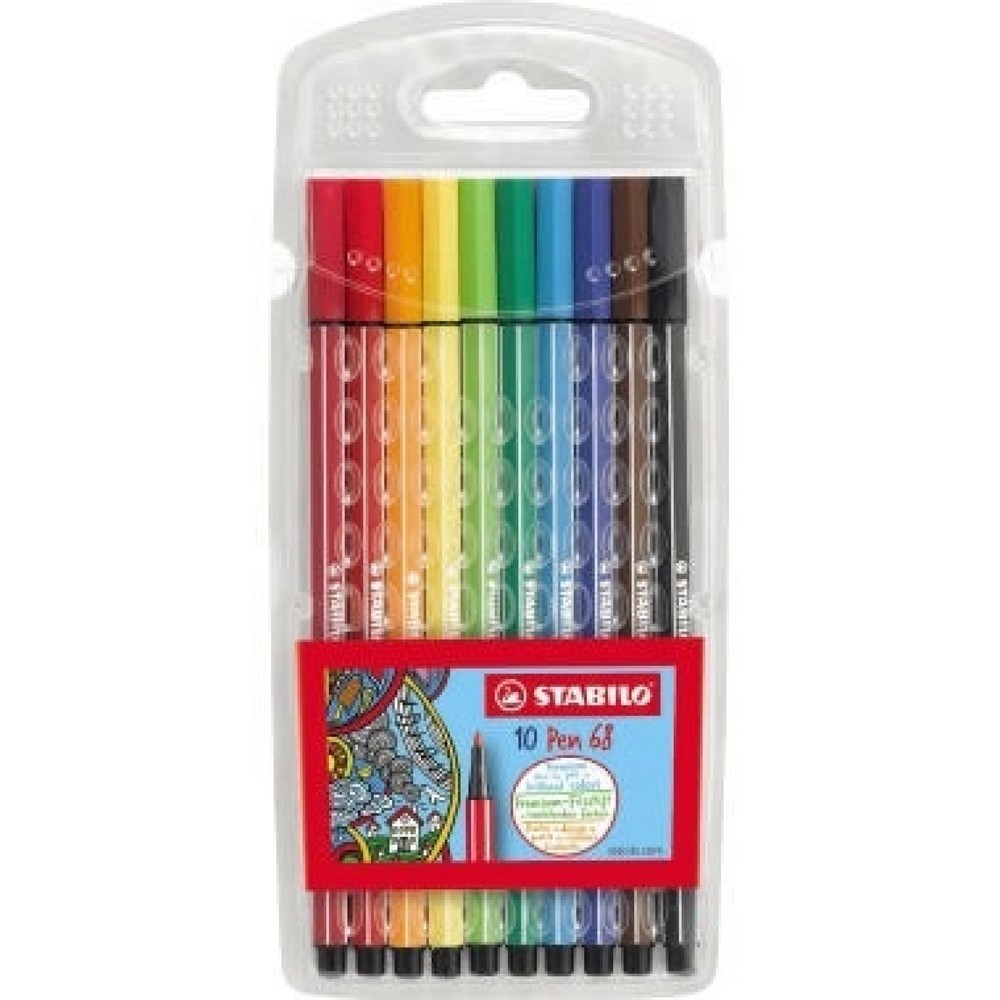 Produktabbildung: STABILO Faserschreiber pen 6810/PL M 1mm sortiert 10 St./Pack.