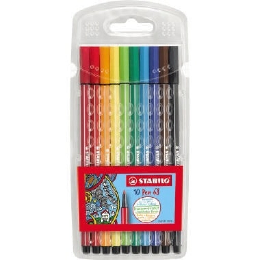 Produktabbildung: STABILO Faserschreiber pen 6810/PL M 1mm sortiert 10 St./Pack.