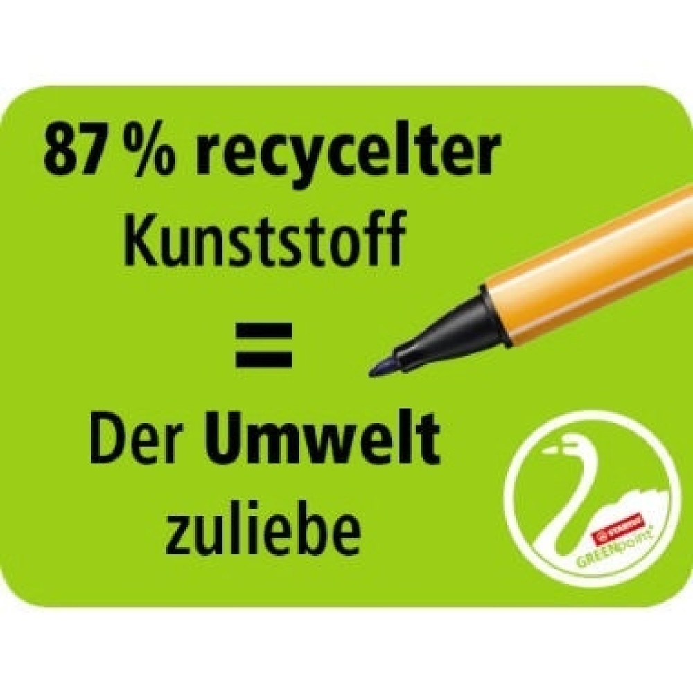Produktabbildung Nr. 3: STABILO Feinschreiber GREENpoint 6088/4 0,8mm sortiert 4 St./Pack.