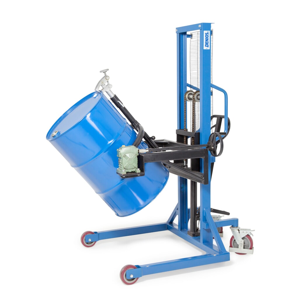 Fassdreher 180°, TK 350 kg, Deichselhub, Hubhöhe 0-1.300 mm Produktabbildung: Fassdreher 180°, TK 350 kg, Deichselhub, Hubhöhe 0-1.300 mm