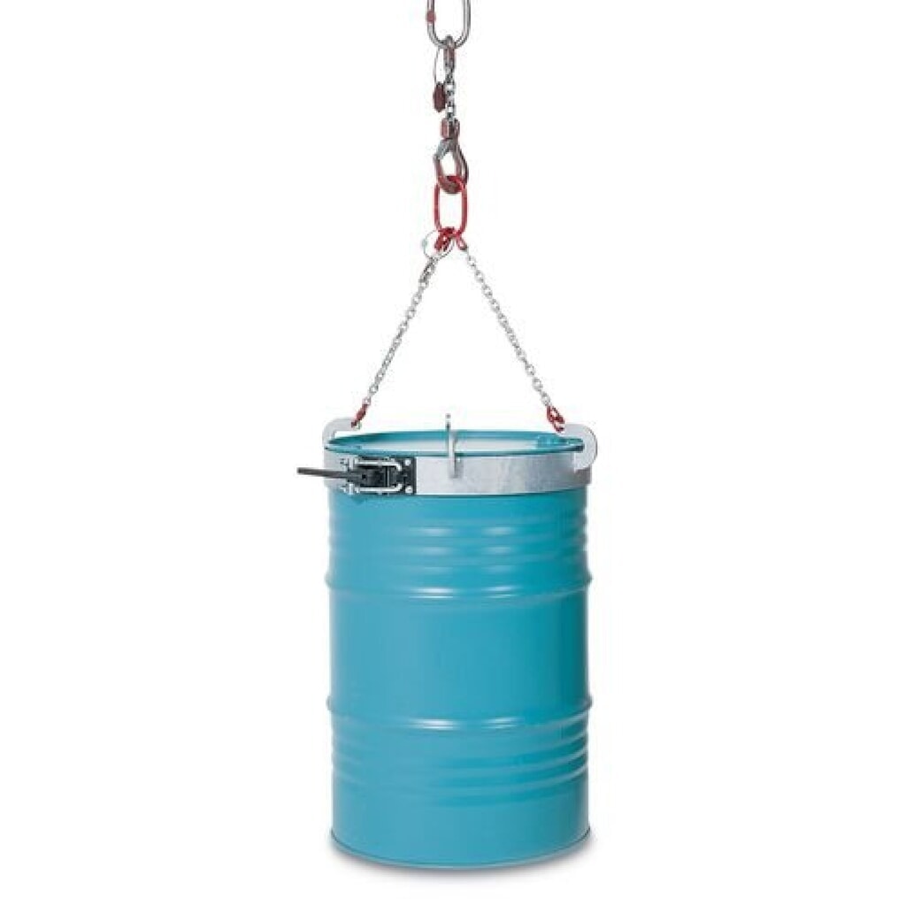 Produktabbildung: DENIOS Fassgreifer für Stahl-Manschetten-Fässer, Tragkraft 300 kg, Kettenausführung
