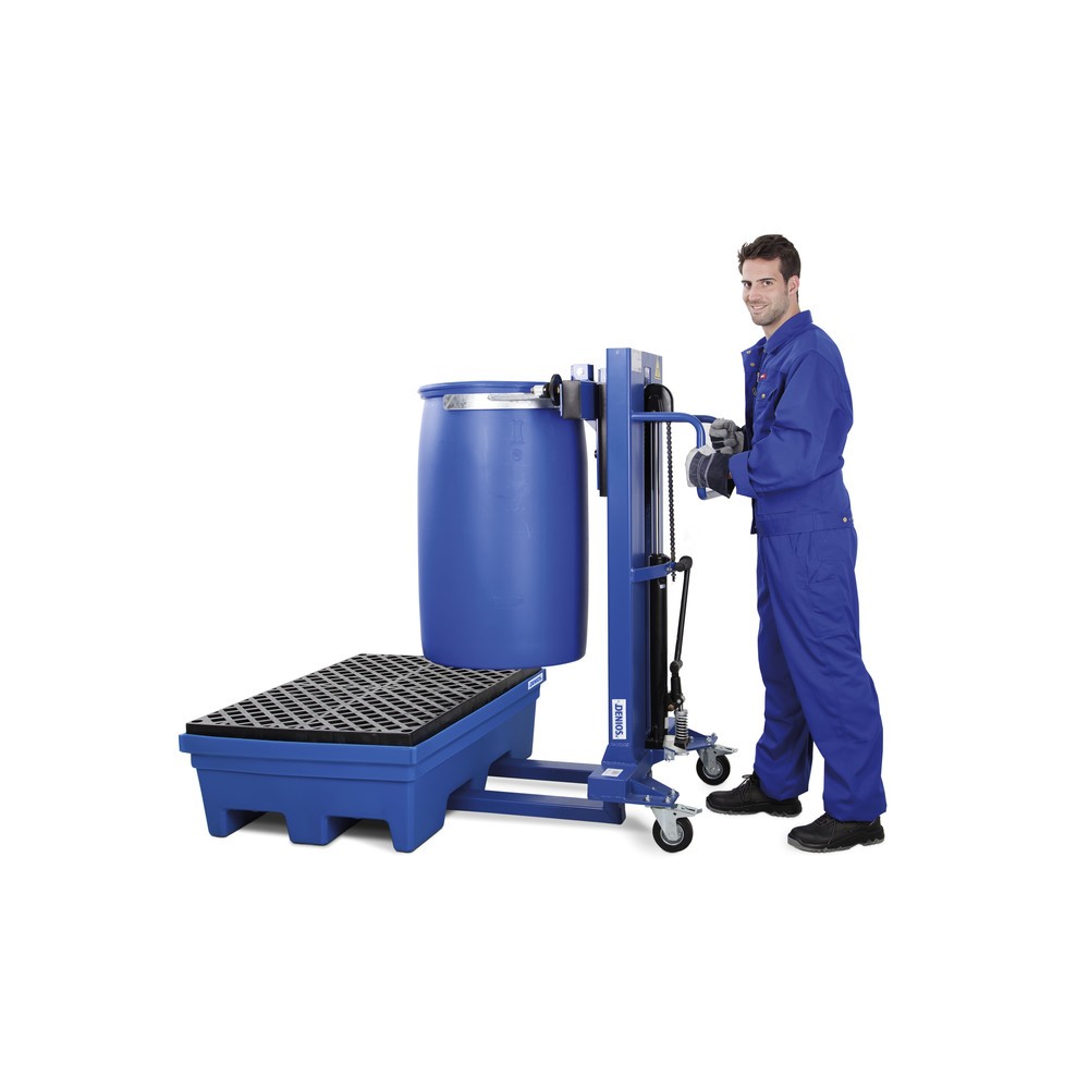 Produktabbildung Nr. 4: Fassheber mit Fassklammer, für Stahl- und PE-Fässer, Fahrwerk schmal, Hubhöhe 520 mm
