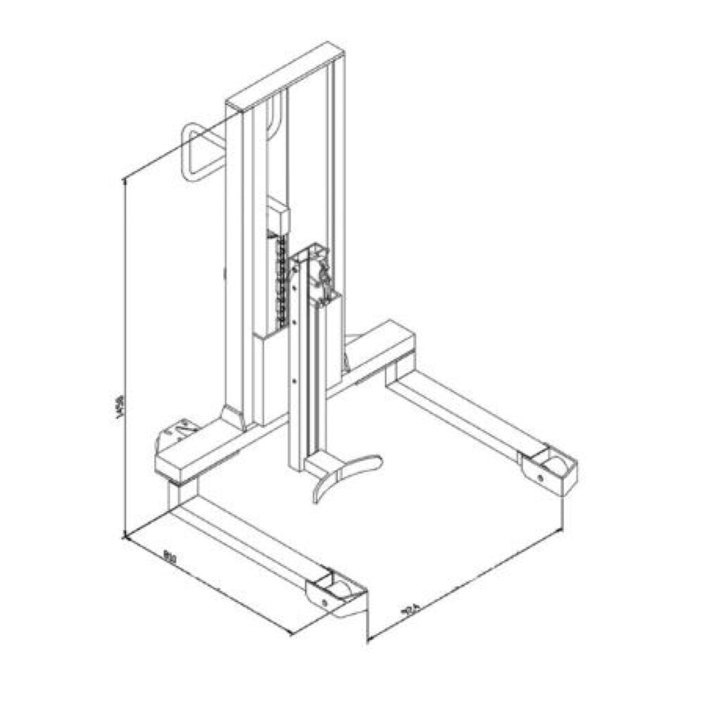 Produktabbildung Nr. 2: Fassheber mit Fußpedalhub, Frontalaufnahme, Hubhöhe 750 mm, TK 350 kg, RAL 3020 verkehrsrot