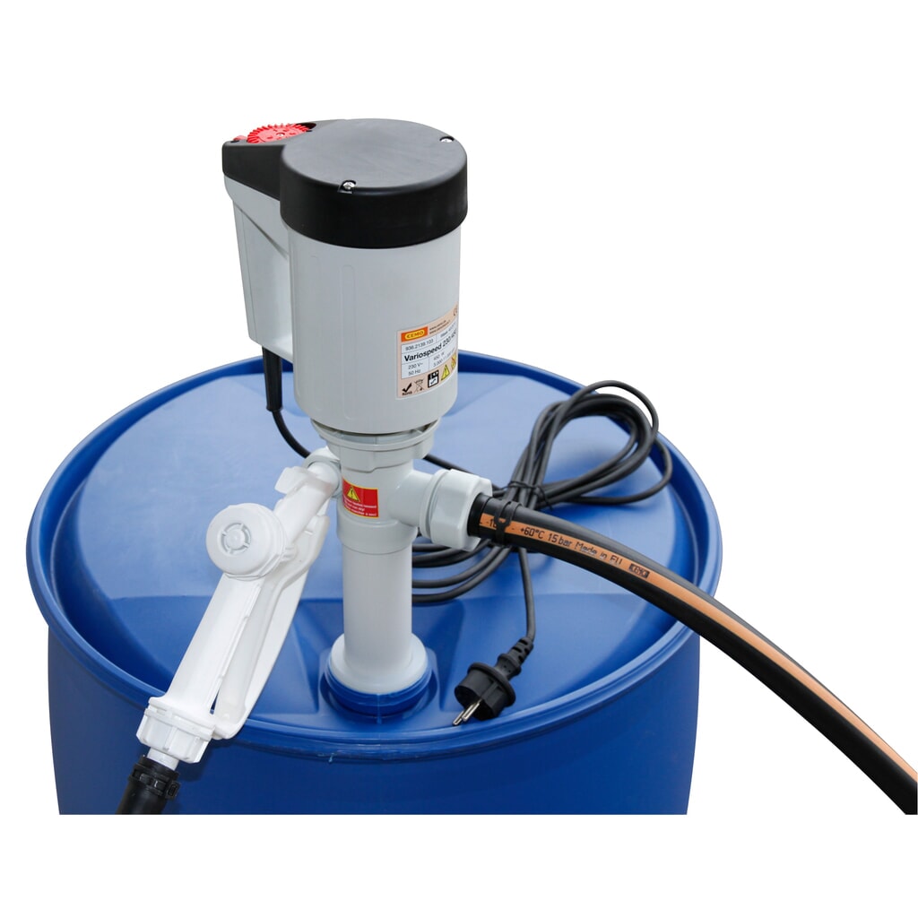 CEMO Fasspumpen-Set ECO-1 für AdBlue®, Handzapfventil, max. 80 l/min Produktabbildung: CEMO Fasspumpen-Set ECO-1 für AdBlue®, Handzapfventil, max. 80 l/min