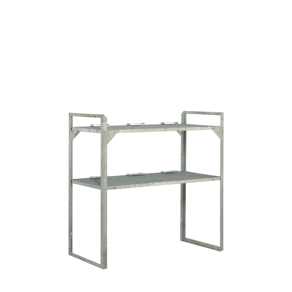 Produktabbildung: Fassregal Typ 360 für CEMO PE-Gefahrstoffdepot 220/2, HxBxT 1.300 x 1.320 x 630 mm