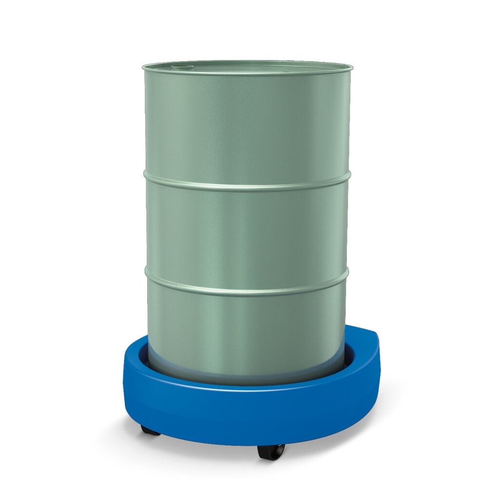 Fassroller, TK 300 kg, integrierte Auffangwanne, ohne Deichsel Produktabbildung: Fassroller, TK 300 kg, integrierte Auffangwanne, ohne Deichsel