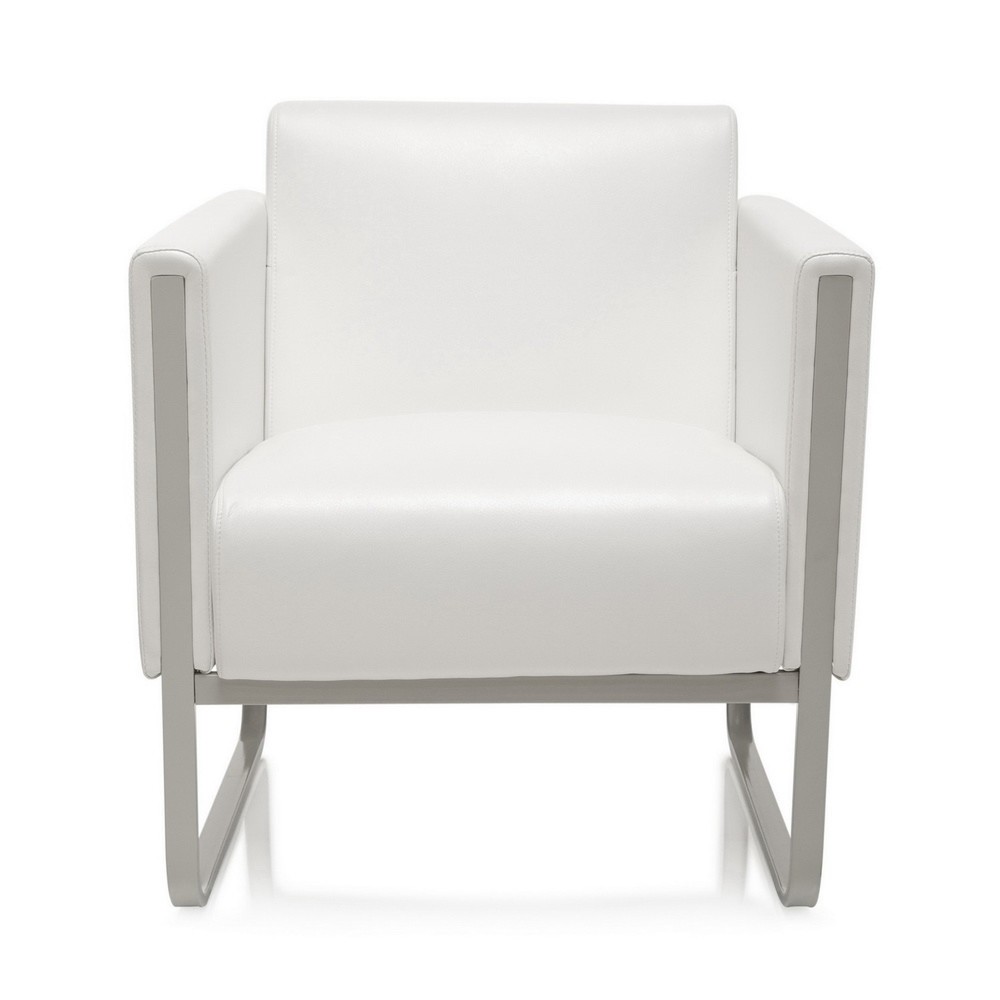 Illustration du produit: Fauteuil lounge hjh OFFICE ARUBA piètement gris clair similicuir, 1 place, blanc