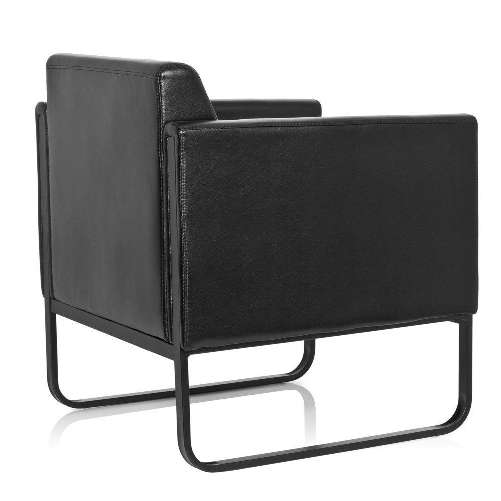 N° de l'image du produit 5 : Fauteuil lounge hjh OFFICE BALI BLACK piètement noir similicuir lisse, 1 place, noir