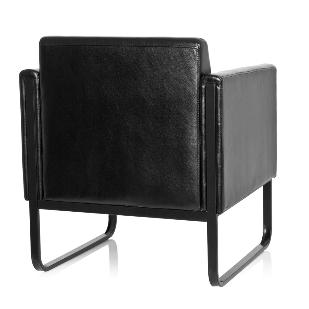 N° de l'image du produit 6 : Fauteuil lounge hjh OFFICE BALI BLACK piètement noir similicuir lisse, 1 place, noir