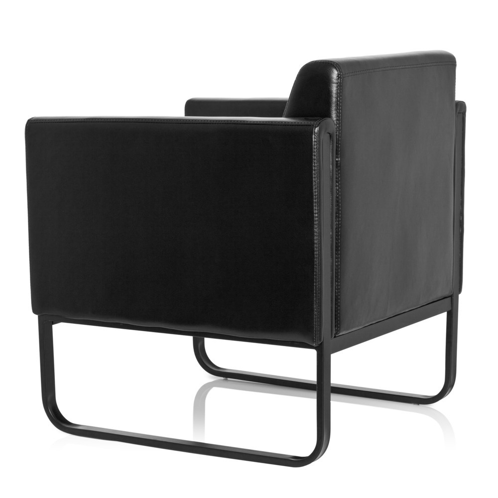 N° de l'image du produit 8 : Fauteuil lounge hjh OFFICE BALI BLACK piètement noir similicuir lisse, 1 place, noir