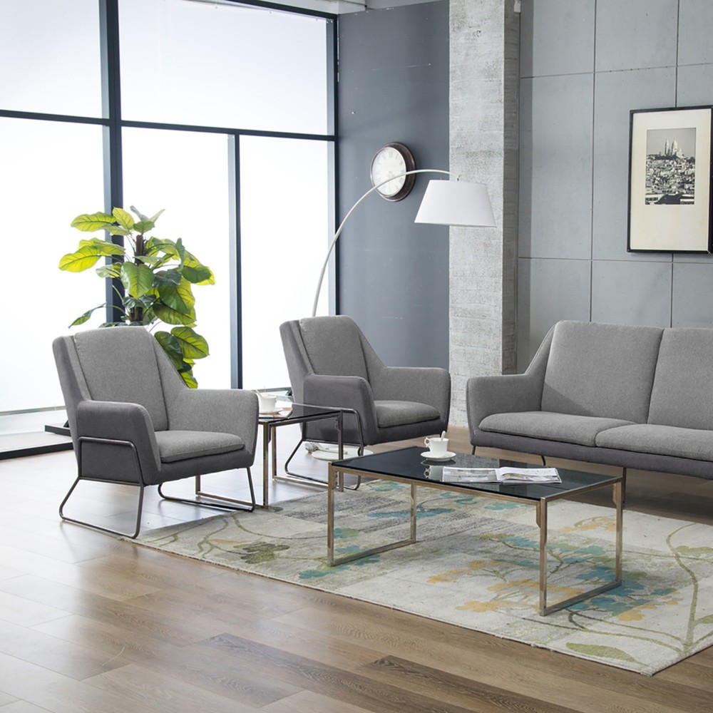 N° de l'image du produit 4 : fauteuil lounge hjh OFFICE LAGUN, piètement luge, 1 place, gris clair/gris foncé