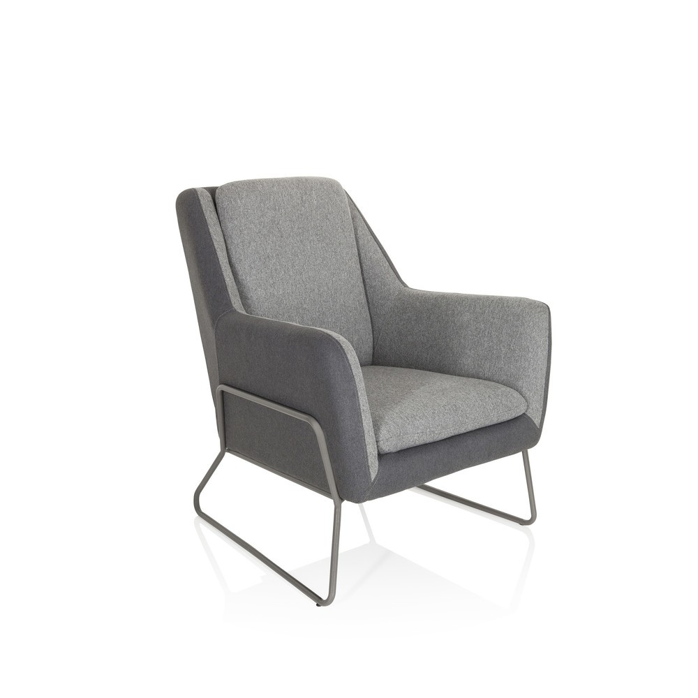 N° de l'image du produit 6 : fauteuil lounge hjh OFFICE LAGUN, piètement luge, 1 place, gris clair/gris foncé