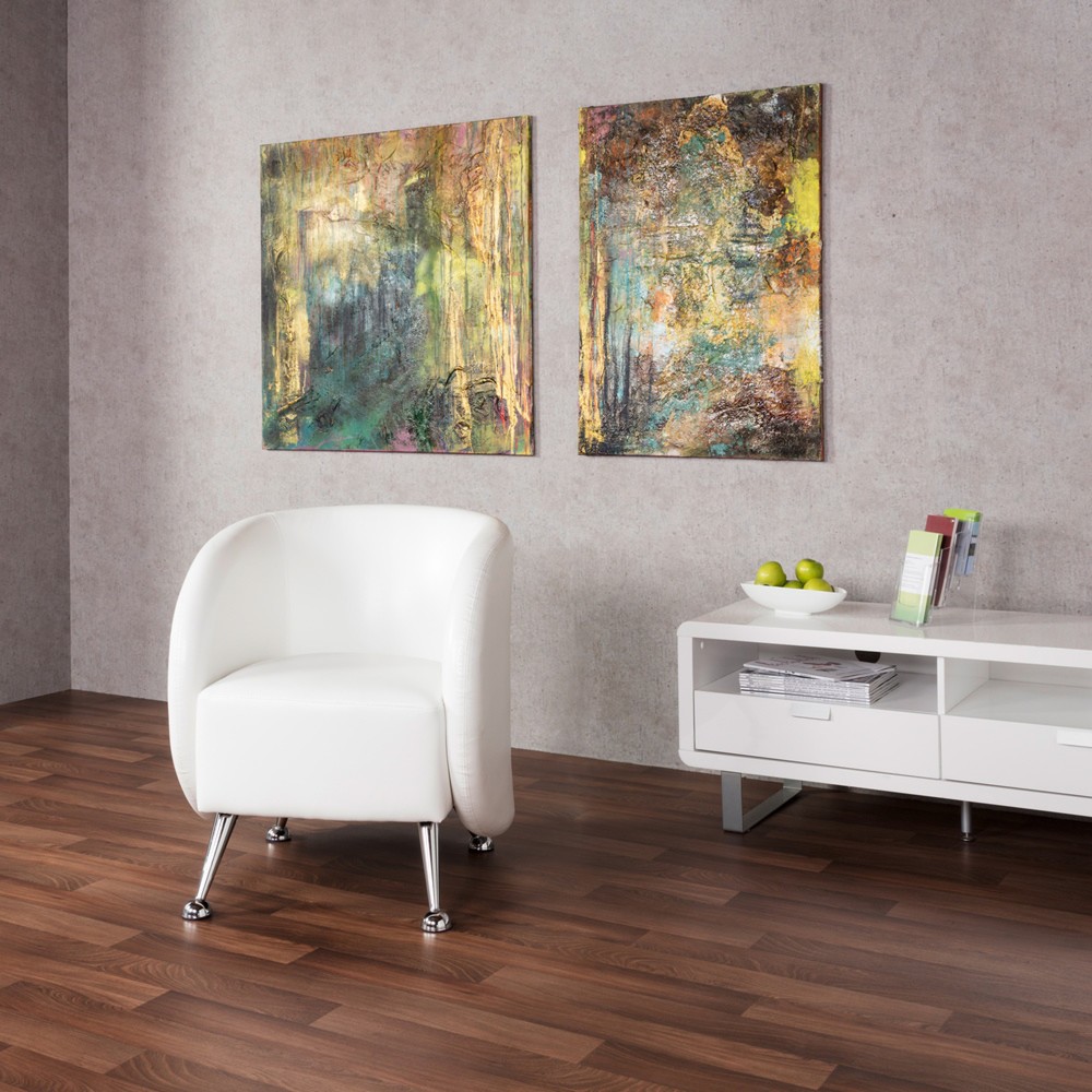 N° de l'image du produit 2 : Fauteuil lounge / fauteuil club hjh OFFICE / ST. LUCIA similicuir, blanc