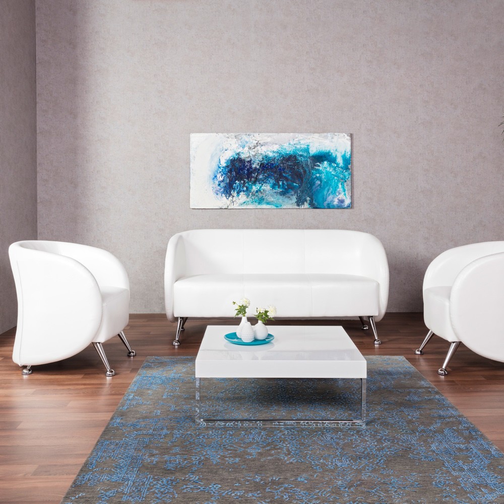 N° de l'image du produit 3 : Fauteuil lounge / fauteuil club hjh OFFICE / ST. LUCIA similicuir, blanc