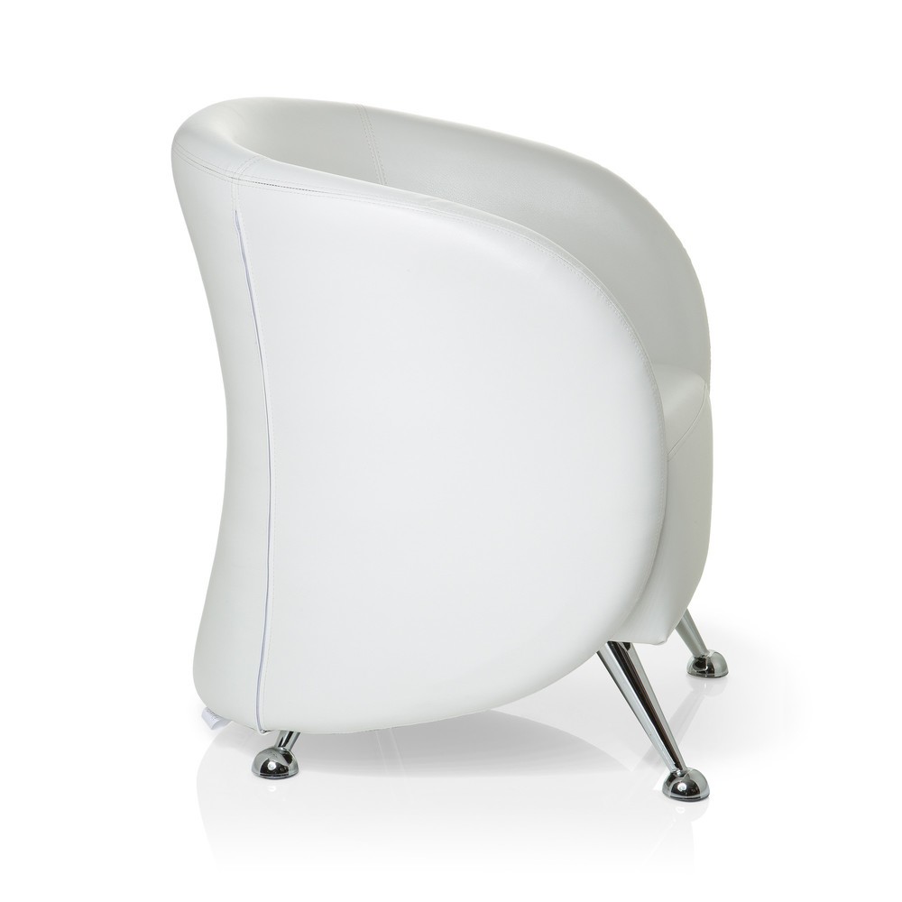 N° de l'image du produit 5 : Fauteuil lounge / fauteuil club hjh OFFICE / ST. LUCIA similicuir, blanc