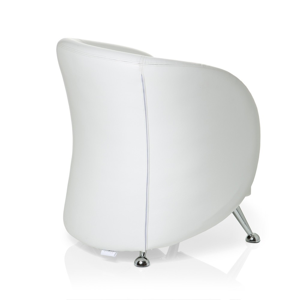 N° de l'image du produit 6 : Fauteuil lounge / fauteuil club hjh OFFICE / ST. LUCIA similicuir, blanc