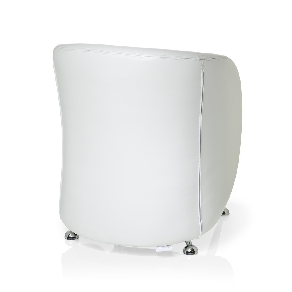 N° de l'image du produit 7 : Fauteuil lounge / fauteuil club hjh OFFICE / ST. LUCIA similicuir, blanc