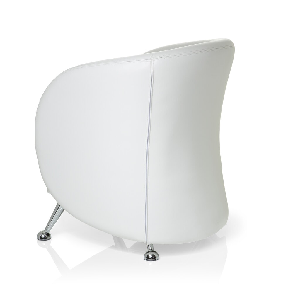 N° de l'image du produit 9 : Fauteuil lounge / fauteuil club hjh OFFICE / ST. LUCIA similicuir, blanc