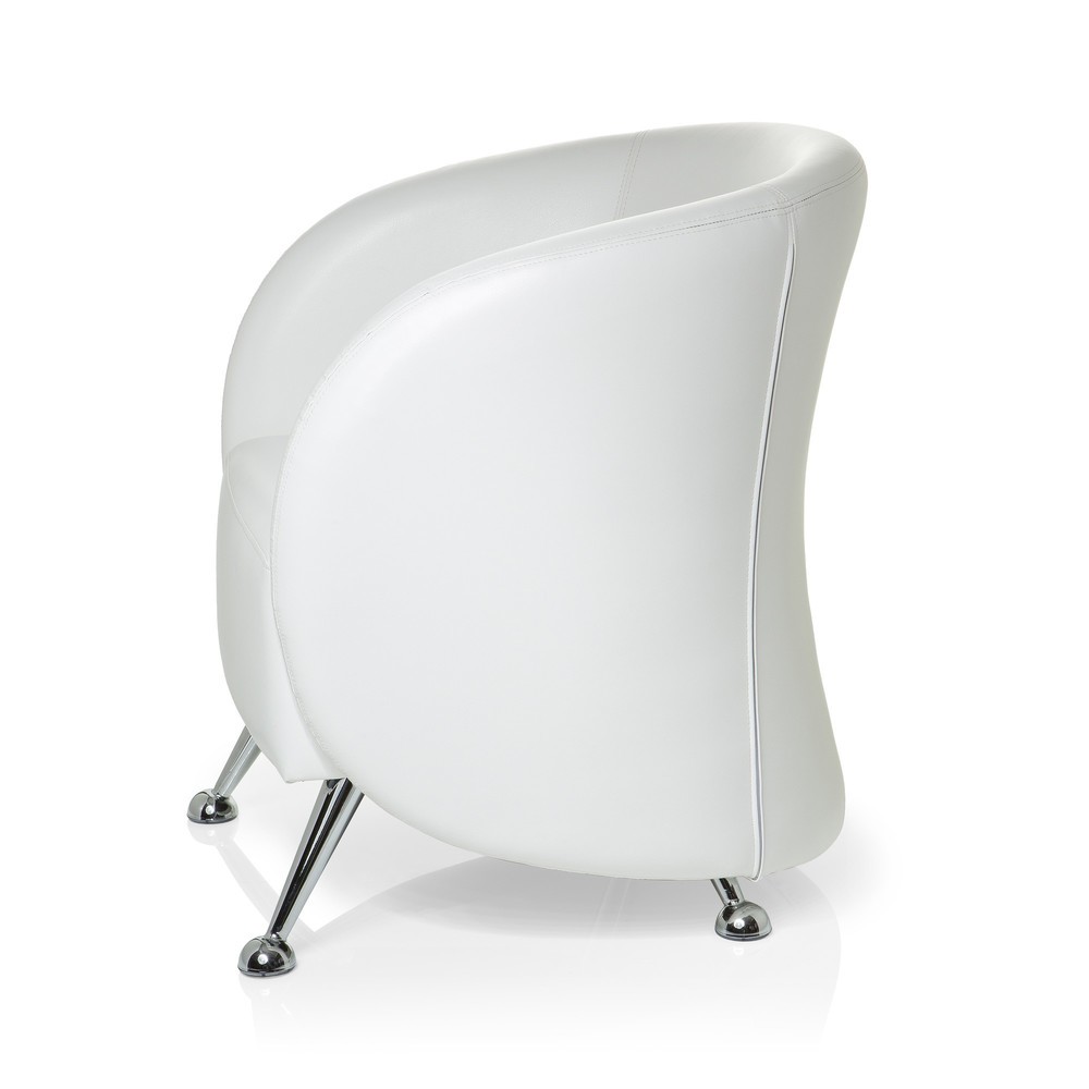 N° de l'image du produit 10 : Fauteuil lounge / fauteuil club hjh OFFICE / ST. LUCIA similicuir, blanc