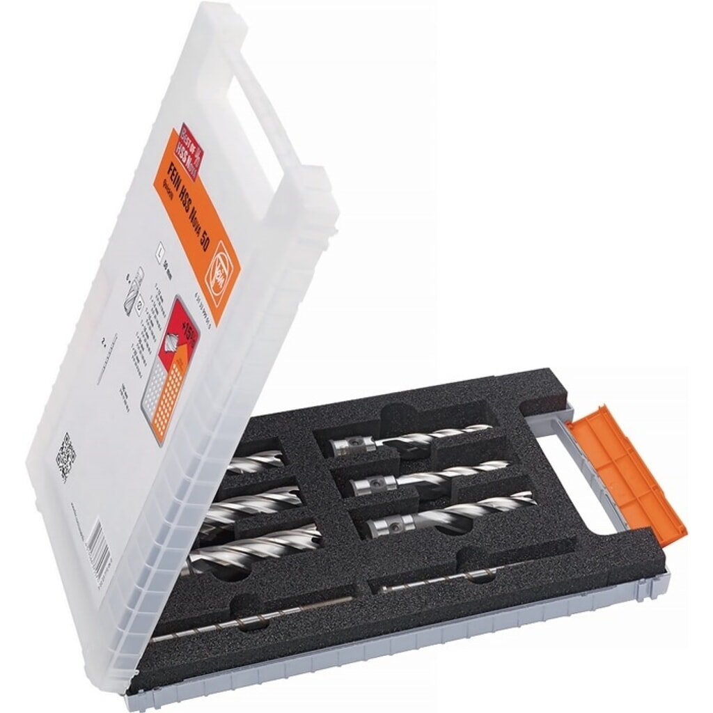 Produktabbildung: FEIN Kernbohrersatz Best Of, 8-teilig Durchmesser 12-22 mm, HSS