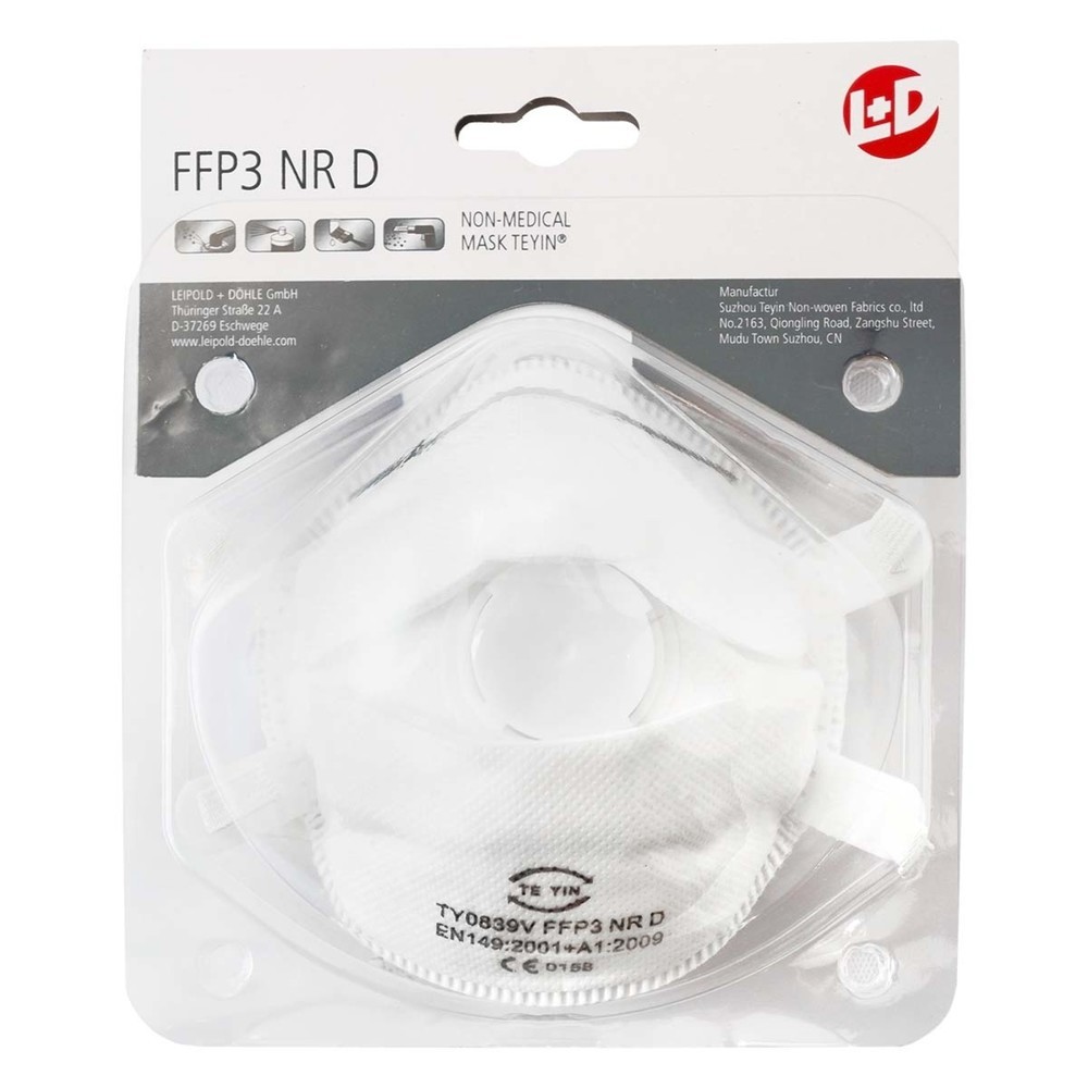 Produktabbildung: Feinstaubmaske FFP3 NR D  mit Ventil, Inhalt 10 Stück