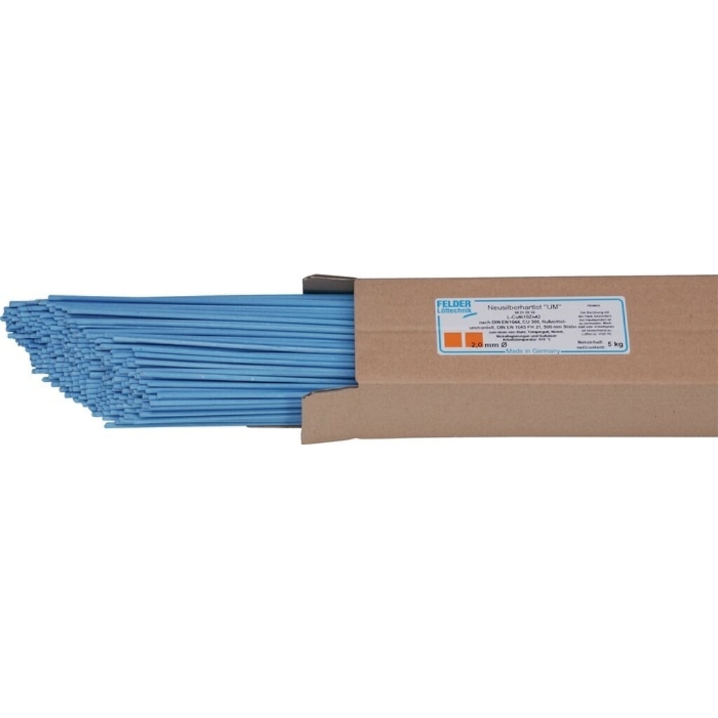 FELDER Neusilberhartlot UM Cu 305, L-Cu Ni Zn 42, D3xL500mm, 5 kg Produktabbildung: FELDER Neusilberhartlot UM Cu 305, L-Cu Ni Zn 42, D3xL500mm, 5 kg