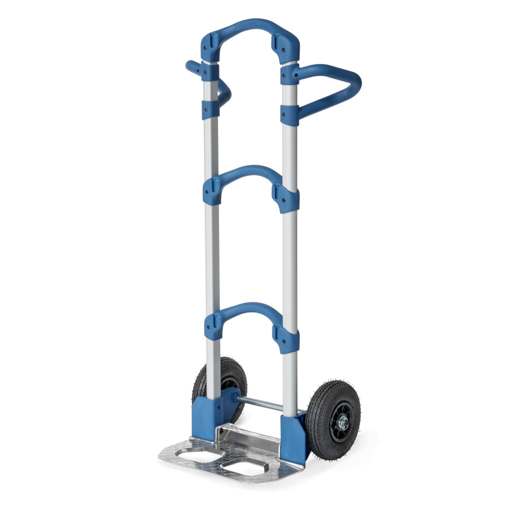 Produktabbildung: fetra® Alu-Sackkarre Wuppi, klappbar, Tragkraft 200 kg, Schaufel BxT 425 x 165 mm