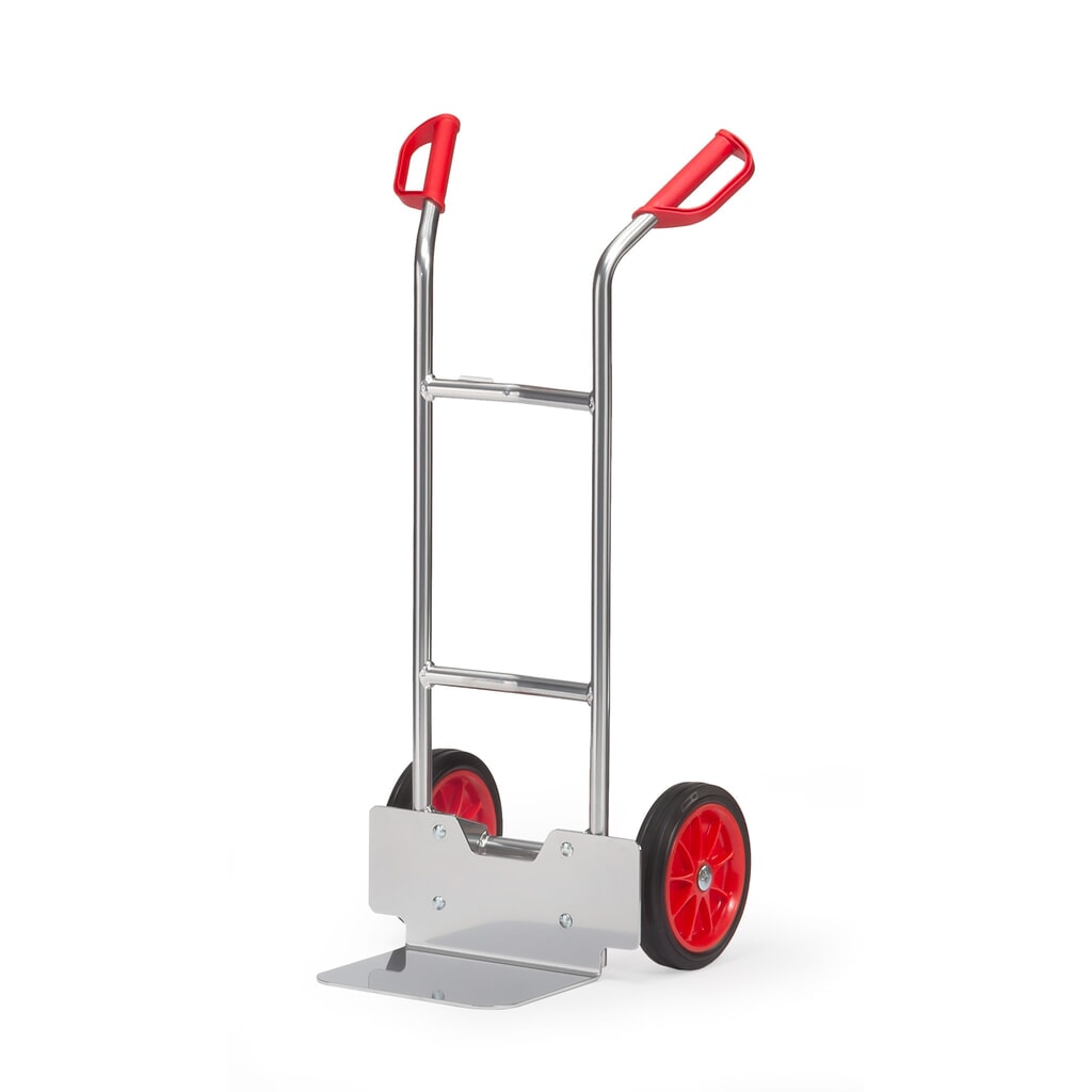 fetra® Alu-Stapelkarre, Tragkraft 150 kg, Schaufel BxT 320 x 250 mm, Vollgummi-Bereifung Produktabbildung: fetra® Alu-Stapelkarre, Tragkraft 150 kg, Schaufel BxT 320 x 250 mm, Vollgummi-Bereifung