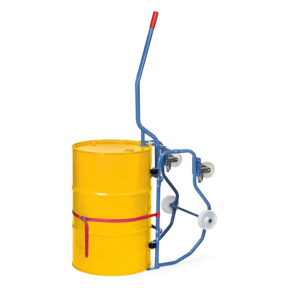 N° de l'image du produit 4 : fetra® Basculeur de fûts, capacité de charge 250 kg, avec barre de levier, mobile, roues en plastique pour faire tourner le fût