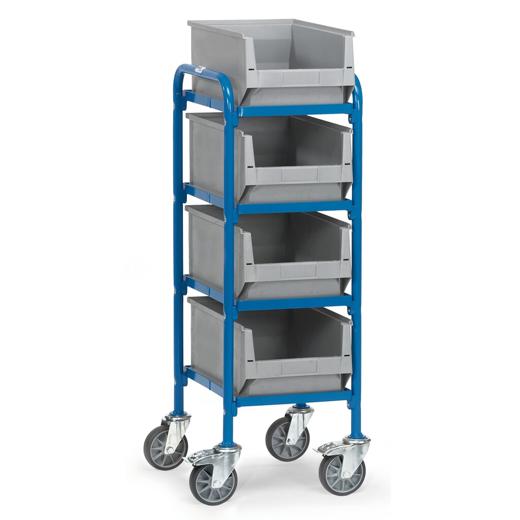 fetra® Beistellwagen mit Sichtlagerkästen