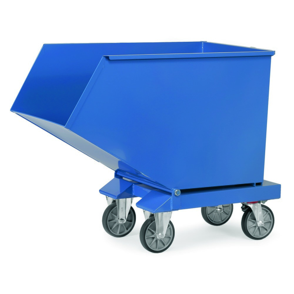 N° de l'image du produit 6 : fetra® Benne basculante à roulettes, volume 0,45 m³, bleue