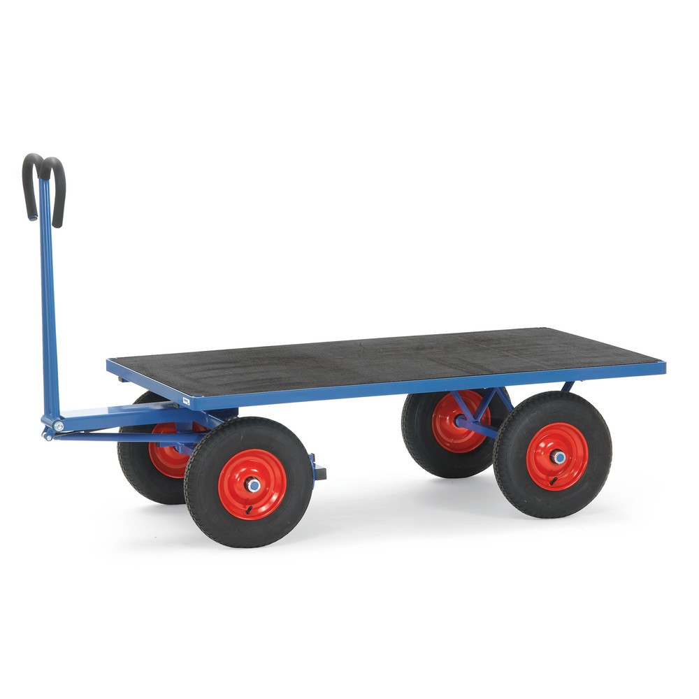 Imagen del producto: carro con plataforma manual fetra® sin paredes, área de carga An x F 800 x 1.200 mm, capacidad de carga 1.000 kg, neumáticos de aire