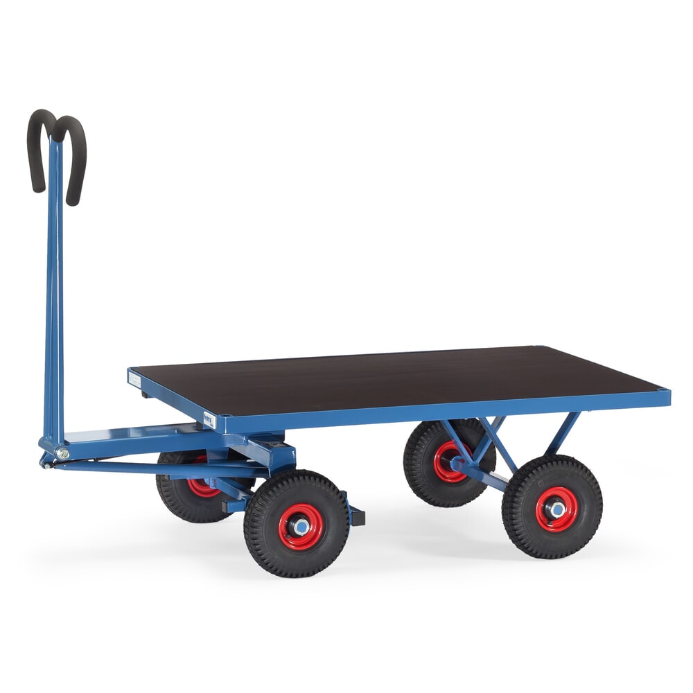 Imagen del producto: carro con plataforma manual fetra® sin paredes, área de carga An x F 800 x 1.200 mm, capacidad de carga 700 kg, neumáticos de aire