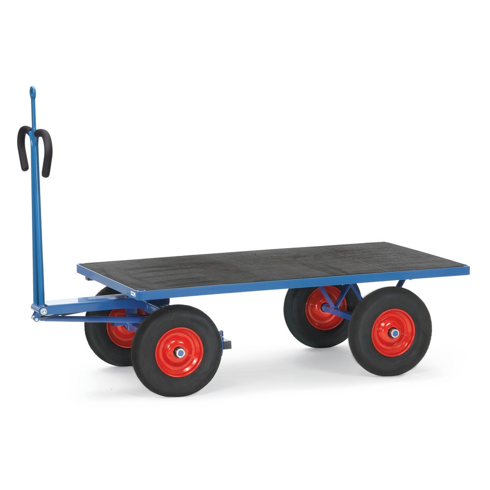 Illustration du produit: Char à bras lourd fetra® avec roues en caoutchouc plein, anneau de remorquage, H × l × L 1 190 × 1 000 × 2 345 mm, capacité de charge 1.250 kg