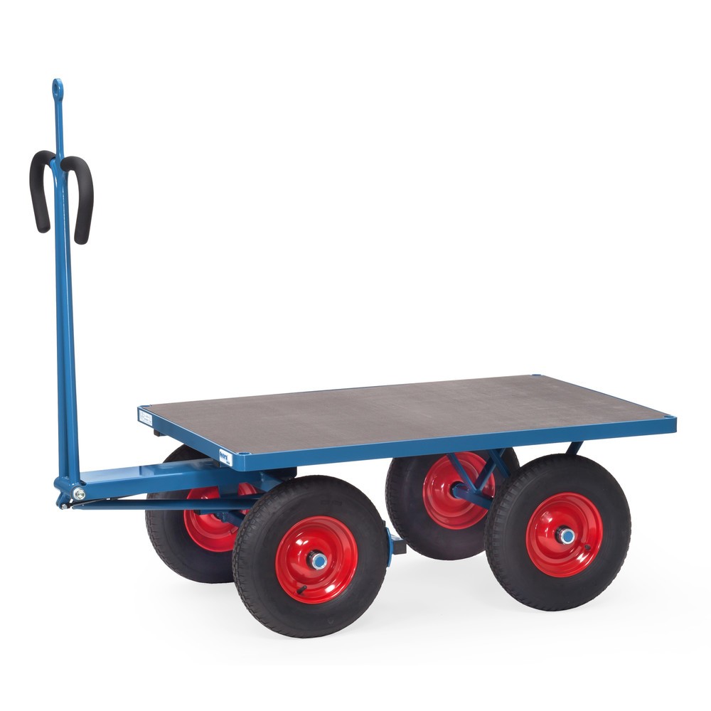 Illustration du produit: Char à bras lourd fetra® avec pneumatiques gonflables, anneau de remorquage, H × l × L 1 200 × 800 × 1 545 mm, capacité de charge 1.000 kg