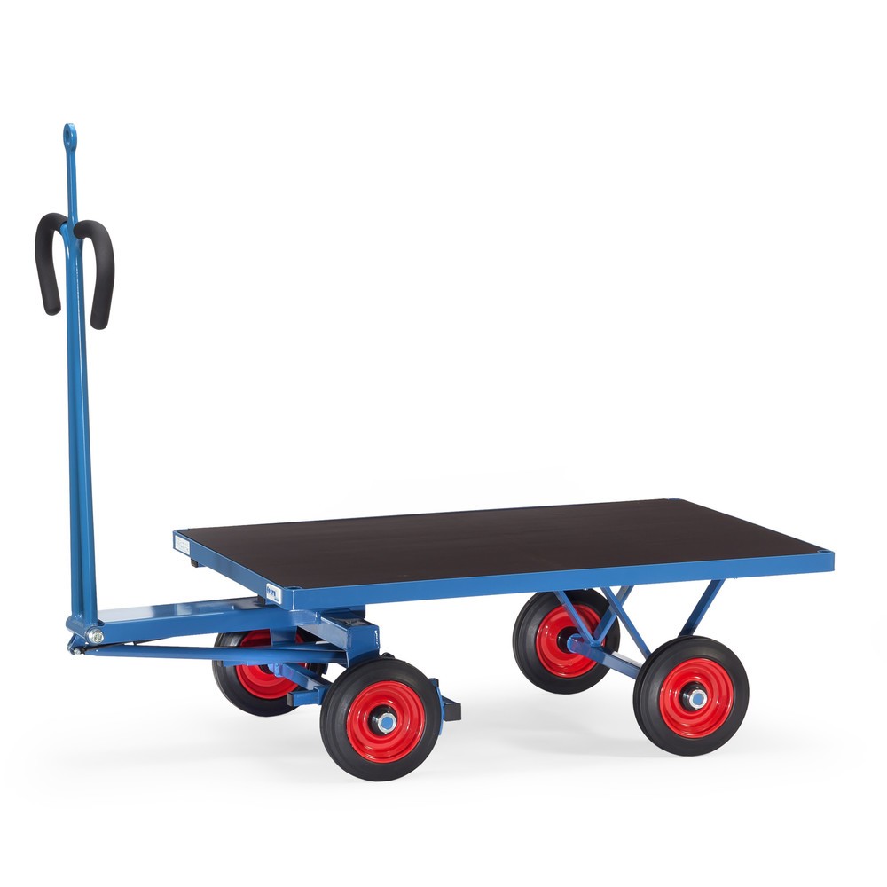 Illustration du produit: Char à bras lourd fetra® avec roues en caoutchouc plein, anneau de remorquage, H × l × L 1 125 × 800 × 1 545 mm, capacité de charge 700 kg
