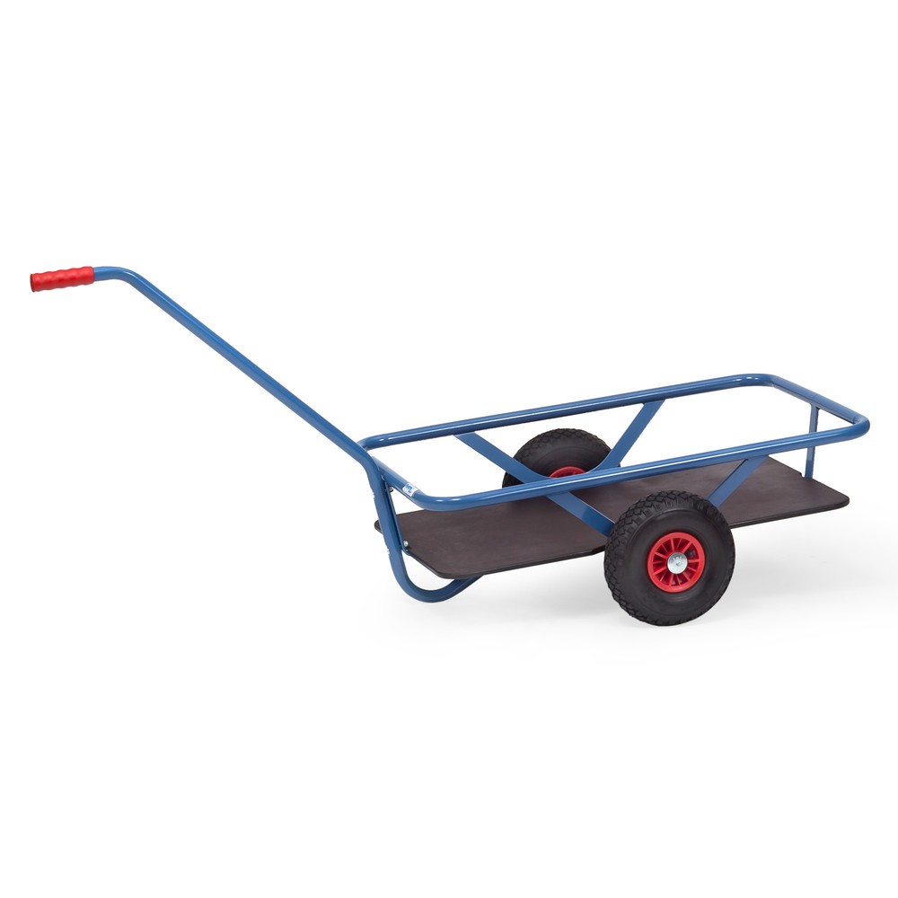 Illustration du produit: Chariot à bras léger fetra® avec roues en caoutchouc plein, H x l x L 777 mm x 668 mm x 1 524 mm, capacité de charge 200 kg, peint en bleu