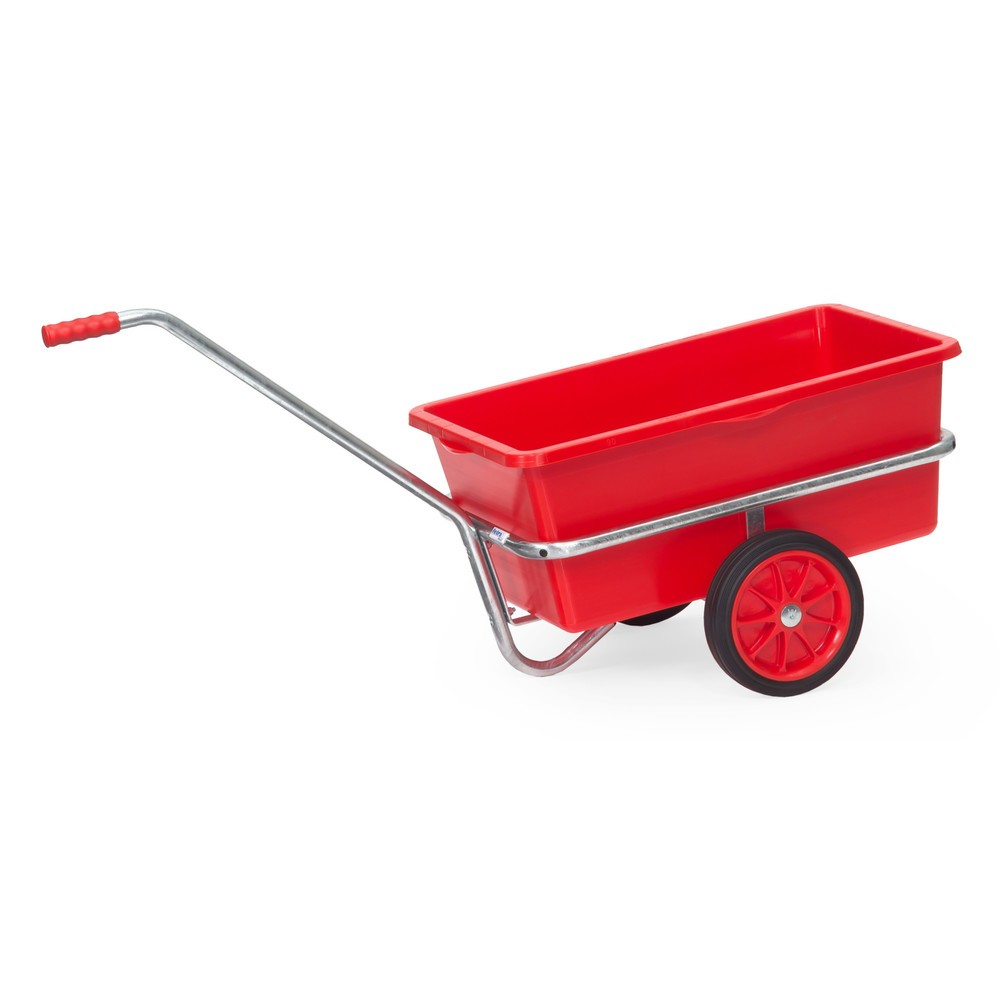 Illustration du produit: Chariot à bras léger fetra® avec bac en plastique, roues en caoutchouc plein, H x l x L 777 mm x 581 mm x 1 401 mm, capacité de charge 200 kg, galvanisé à chaud
