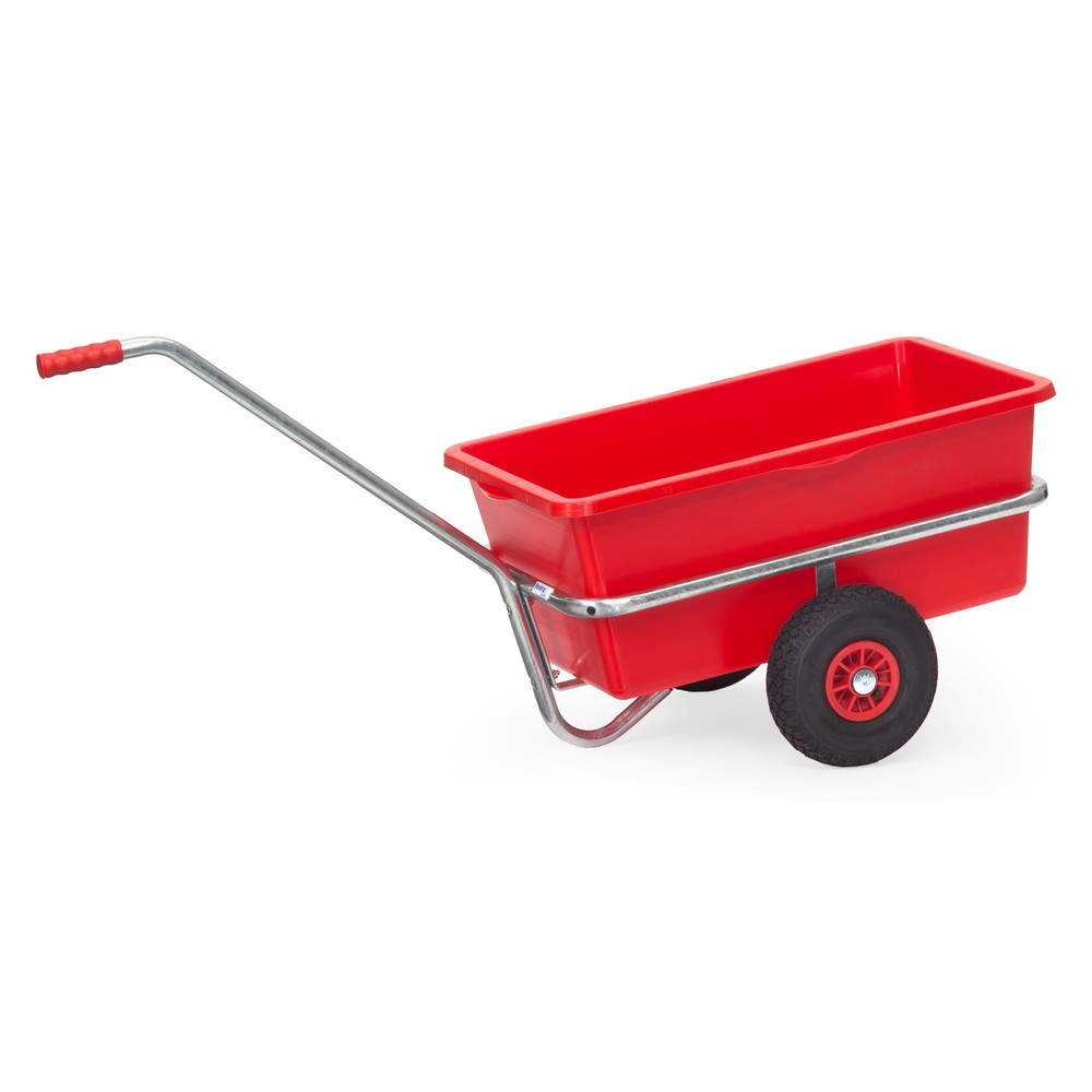 Illustration du produit: Chariot à bras léger fetra® avec bac en plastique, pneumatiques gonflables, H x l x L 777 mm x 596 mm x 1 401 mm, capacité de charge 200 kg, galvanisé à chaud