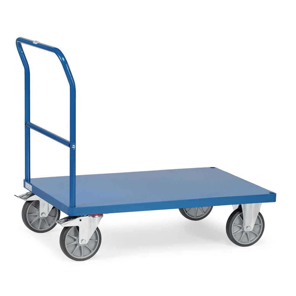 Illustration du produit: Chariot à arceau de poussée fetra® avec plate-forme en tôle, H × l × L 990 × 609 × 1 125 mm, capacité de charge 600 kg