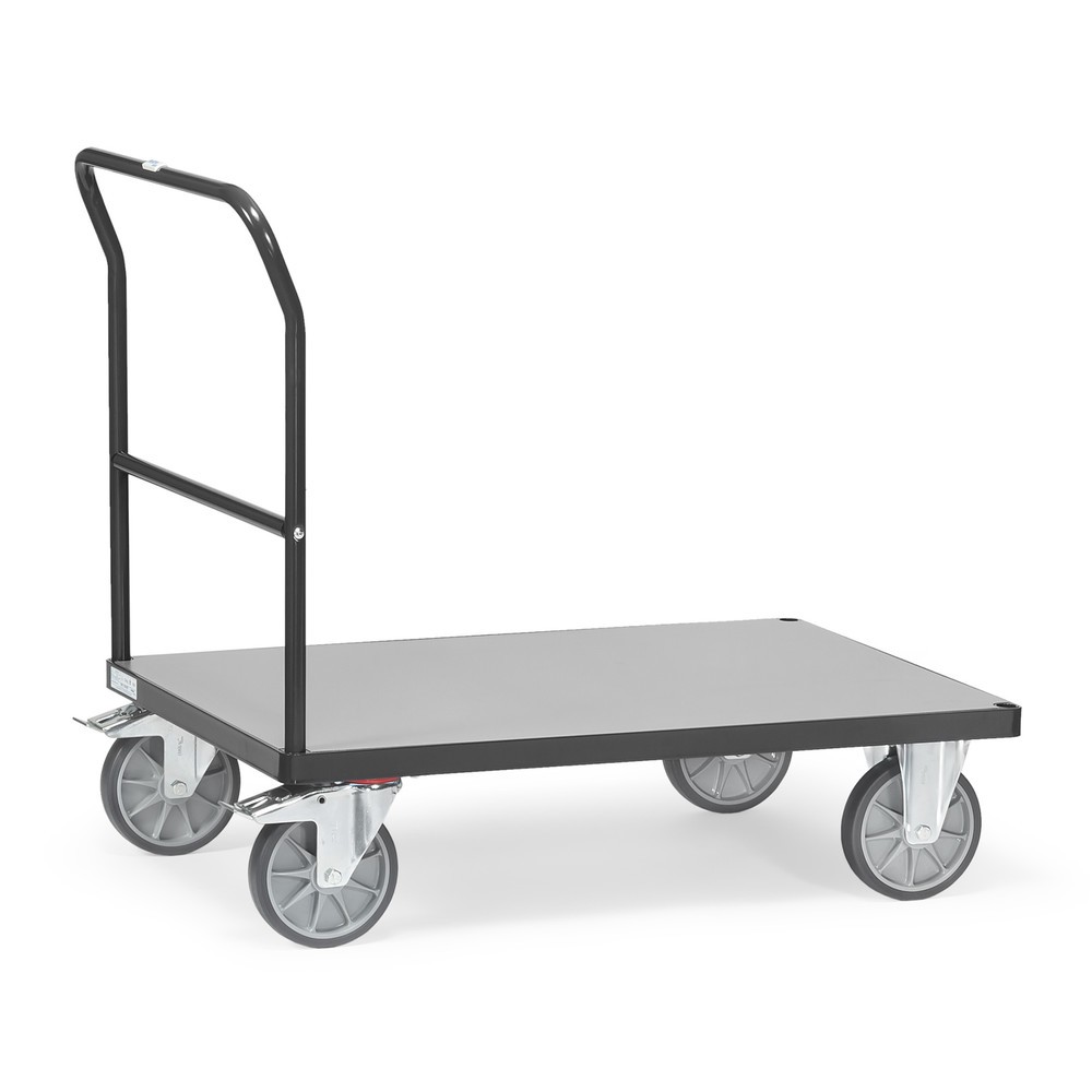 Illustration du produit: fetra® Chariot à plate-forme avec dossier de poussée, surface de chargement lxP 600 x 1 000 mm, gris anthracite