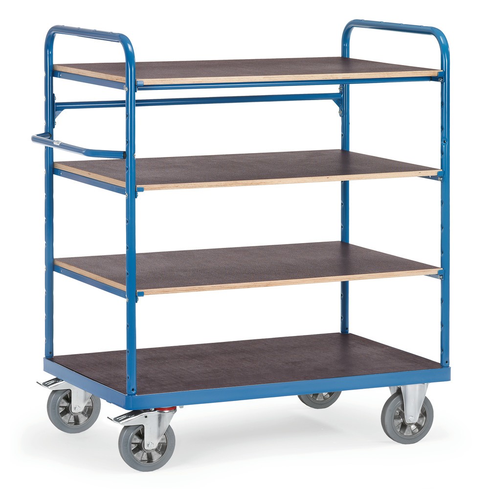 Illustration du produit: Chariot à plateaux pour charges lourdes fetra®, 4 plateaux, capacité de charge 1 200 kg, H × l × L 1 583 × 800 × 373 mm