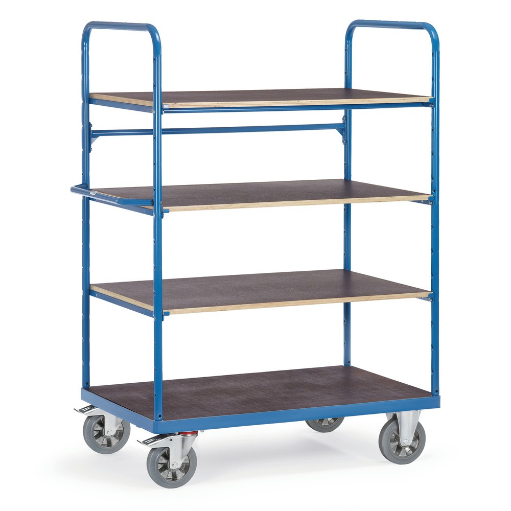 Illustration du produit: Chariot à plateaux pour charges lourdes fetra®, 4 plateaux, capacité de charge 1 200 kg, H × l × L 1 817 × 800 × 1 373 mm