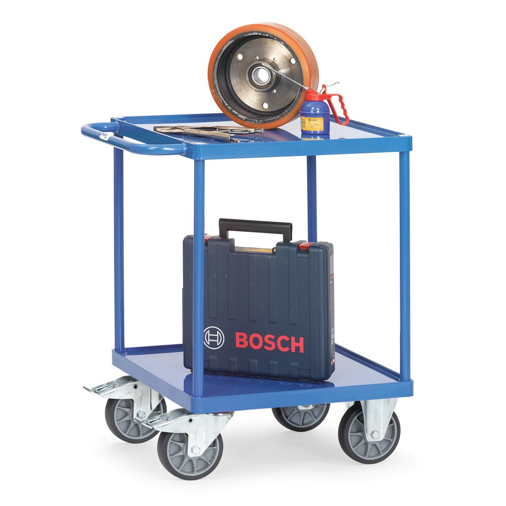 N° de l'image du produit 2 : fetra® Servante et chariot de montage avec bacs en tôle d’acier, surface de chargement 600 x 600 mm