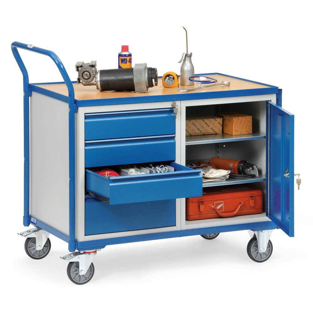 N° de l'image du produit 2 : fetra® Chariot d’atelier, armoire, 4 tiroirs, capacité de charge 300 kg