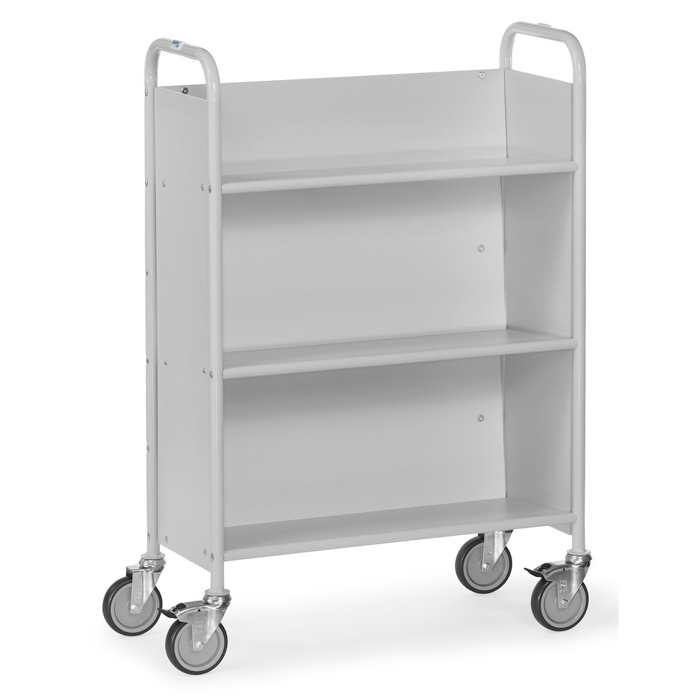 Illustration du produit: fetra® Chariot de bureau et à dossiers, 2 compartiments avec paroi arrière + tablettes inclinées